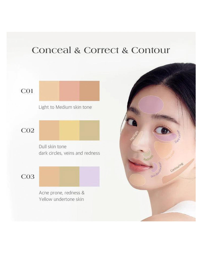 Dear.A Perfect Cover Concealer Palette: With Angled Brush